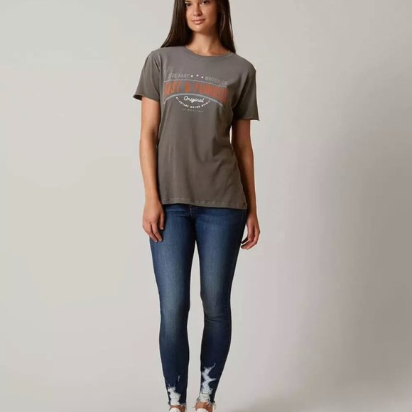 AFFLICTION Women's T-Shirt S/S MOTOR PARTS Tee Bik - Picture 5 of 11